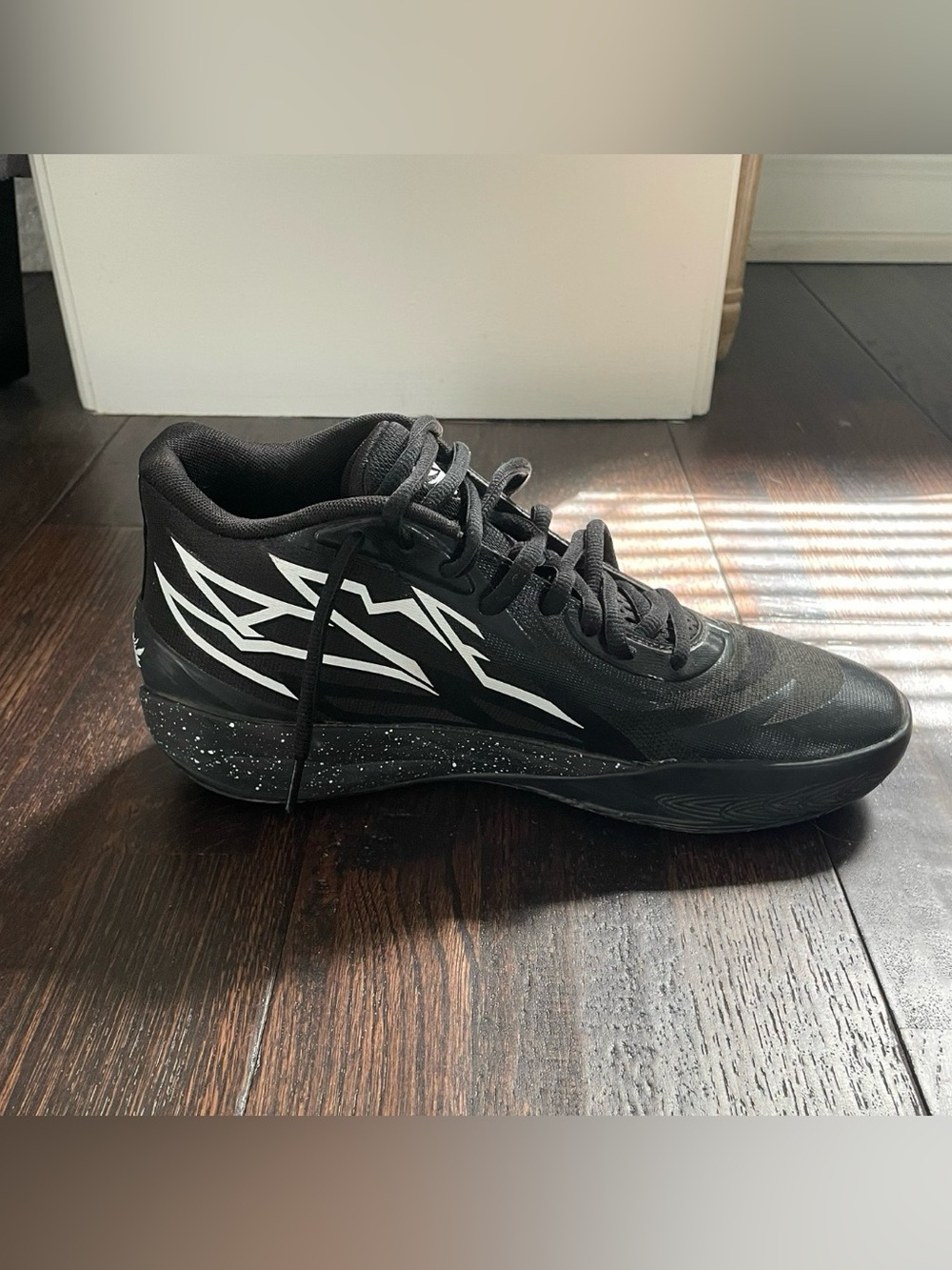 Puma MB.02 LaMelo Black and White Men's Mid-Top Sneakers